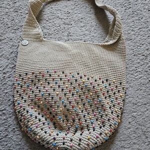 The SAK Beaded Crochet Shoulder Bag - Natural/multicolored Beads